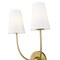 Z-Lite Shannon Wall Sconce, 2-Light, 12.75 In.W x 7.25 In.L x 17 In.H, Rubbed Brass/white 3040-2S-RB - alternate 6